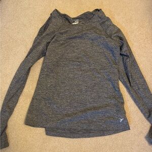 Grey Cold Shoulder Athleisure Top